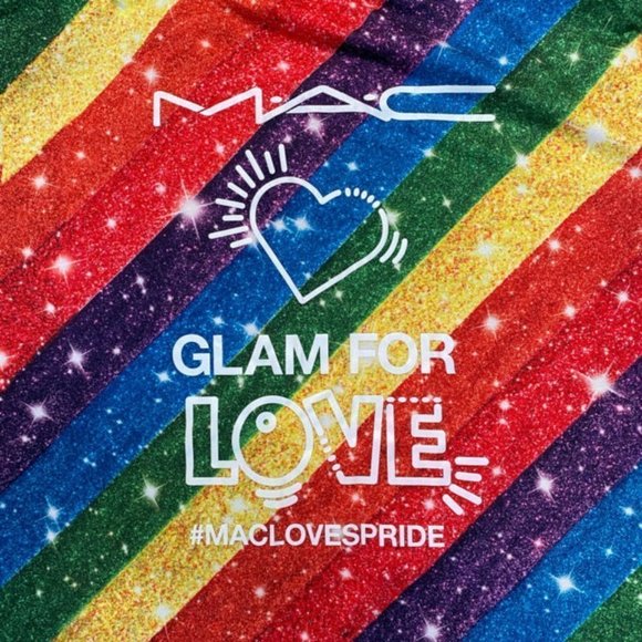 MAC Cosmetics Pride T-shirt Mens Medium Glam For Love Short Sleeve Rainbow - Picture 4 of 6